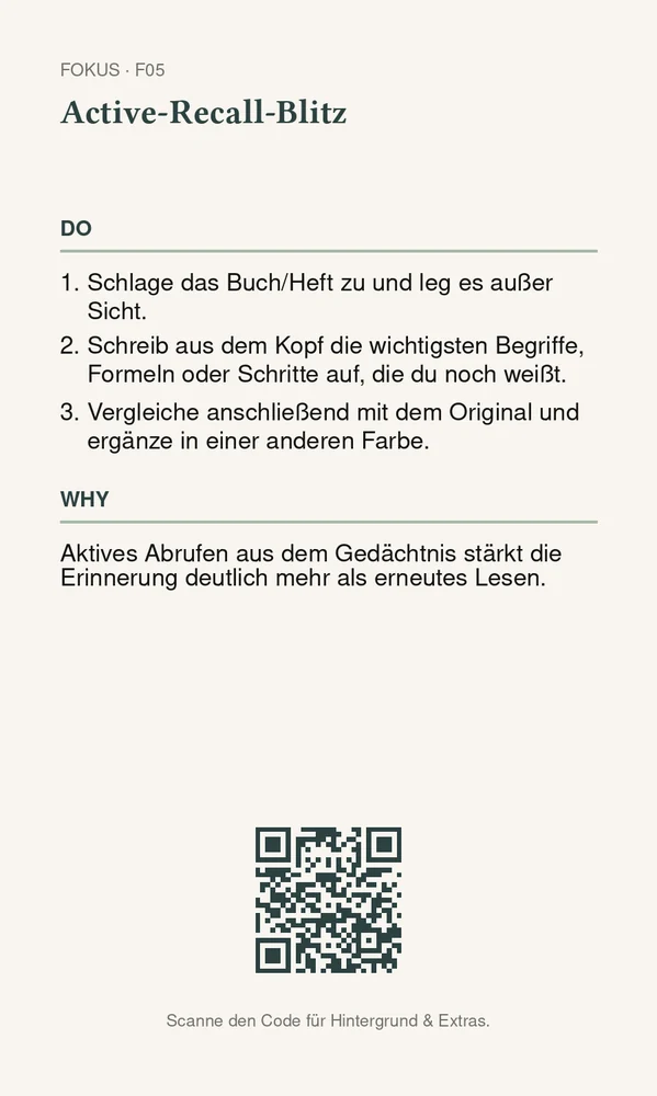 Rückseite Active-Recall-Blitz