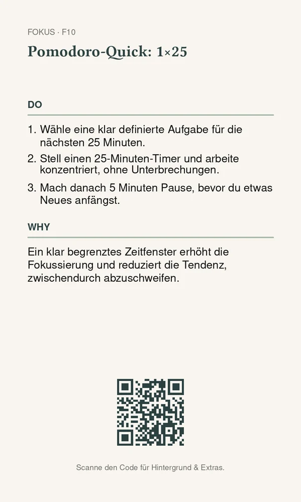 Rückseite Pomodoro-Quick: 1×25