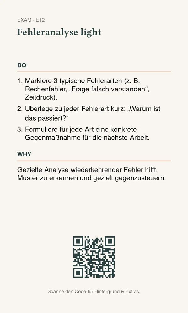 Rückseite Fehleranalyse light