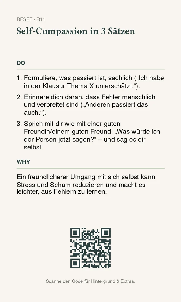 Rückseite Self-Compassion in 3 Sätzen