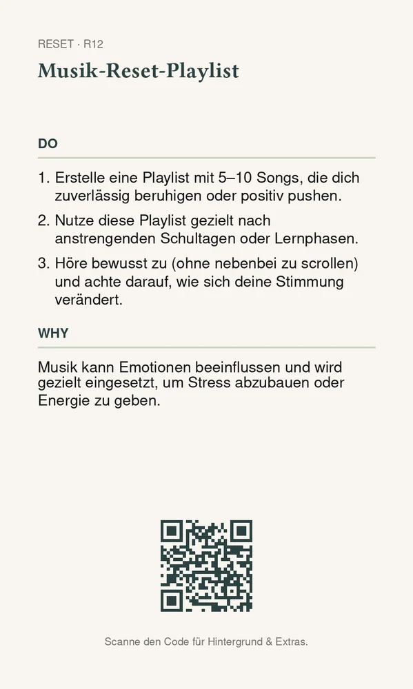 Rückseite Musik-Reset-Playlist