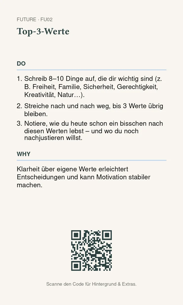 Rückseite Top-3-Werte