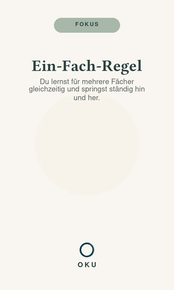 Vorderseite Ein-Fach-Regel