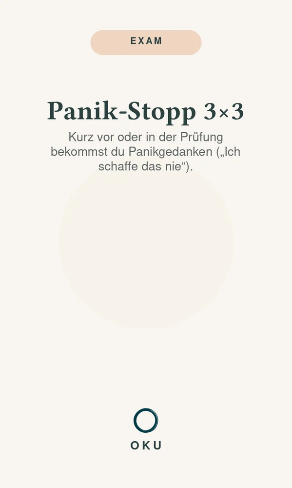 Vorderseite Panik-Stopp 3×3