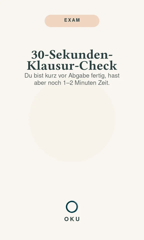 Beispielkarte 30-Sekunden-Klausur-Check