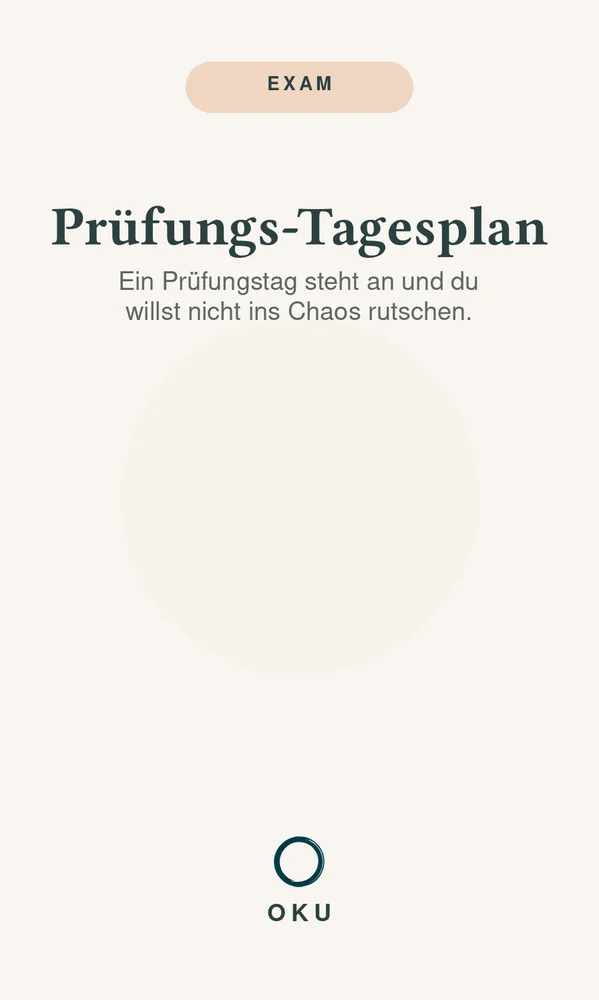 Vorderseite Prüfungs-Tagesplan