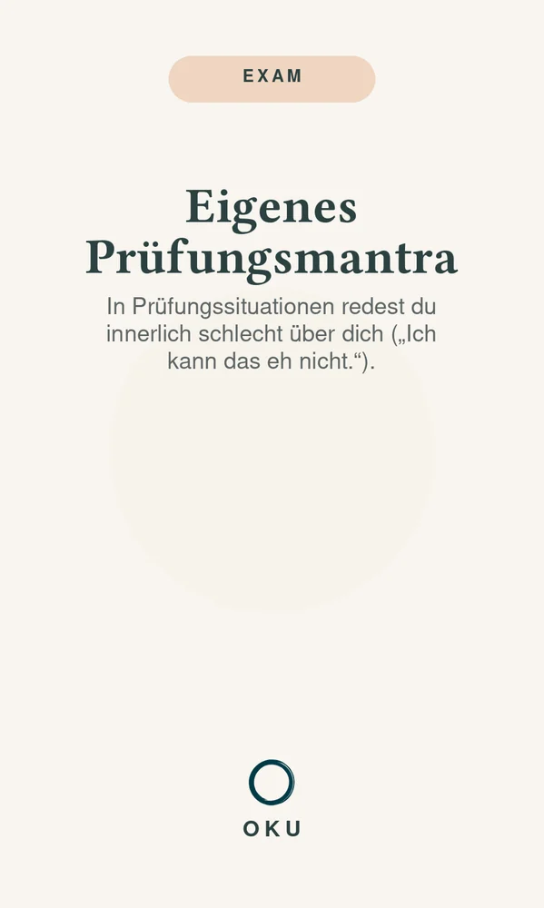 Vorderseite Eigenes Prüfungsmantra