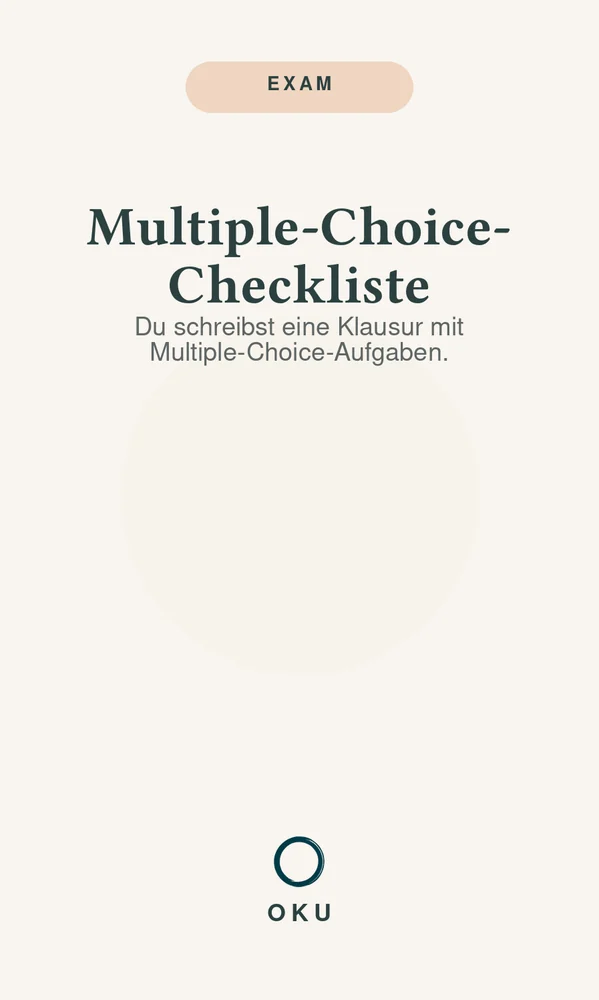 Vorderseite Multiple-Choice-Checkliste