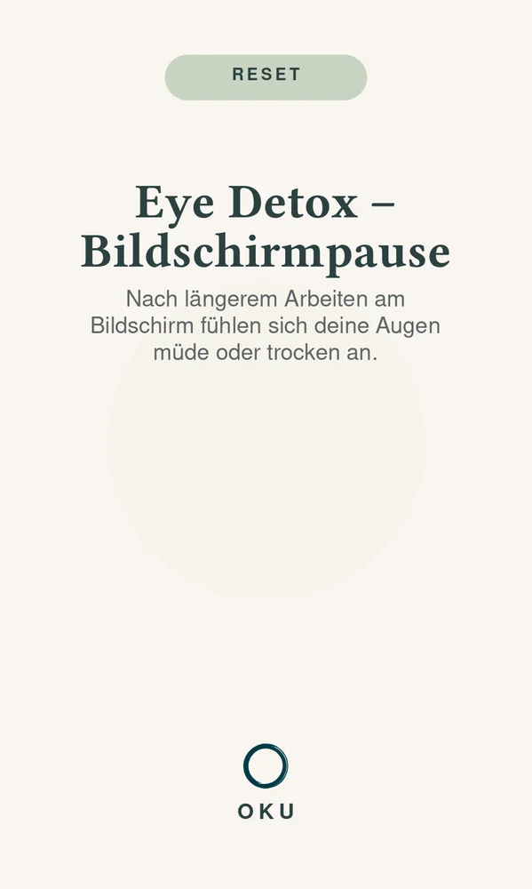 Beispielkarte Eye Detox – Bildschirmpause