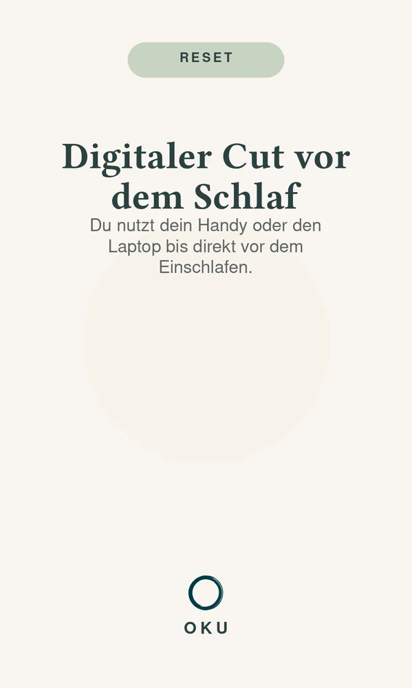 Vorderseite Digitaler Cut vor dem Schlaf