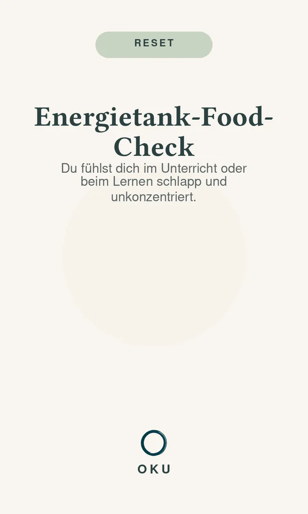 Vorderseite Energietank-Food-Check