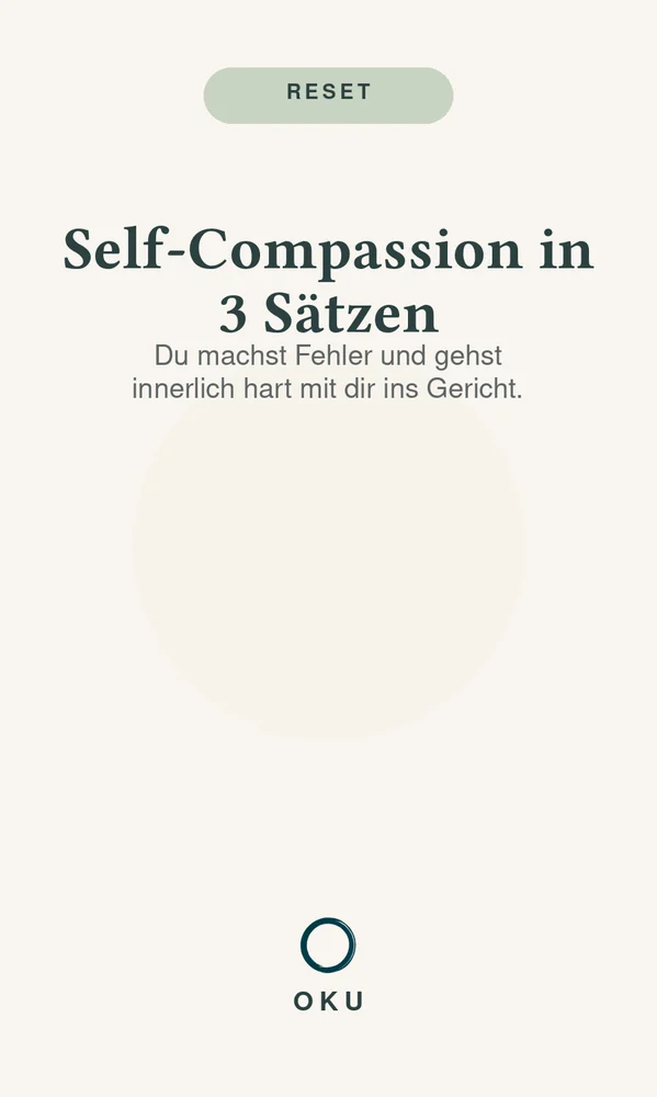Vorderseite Self-Compassion in 3 Sätzen
