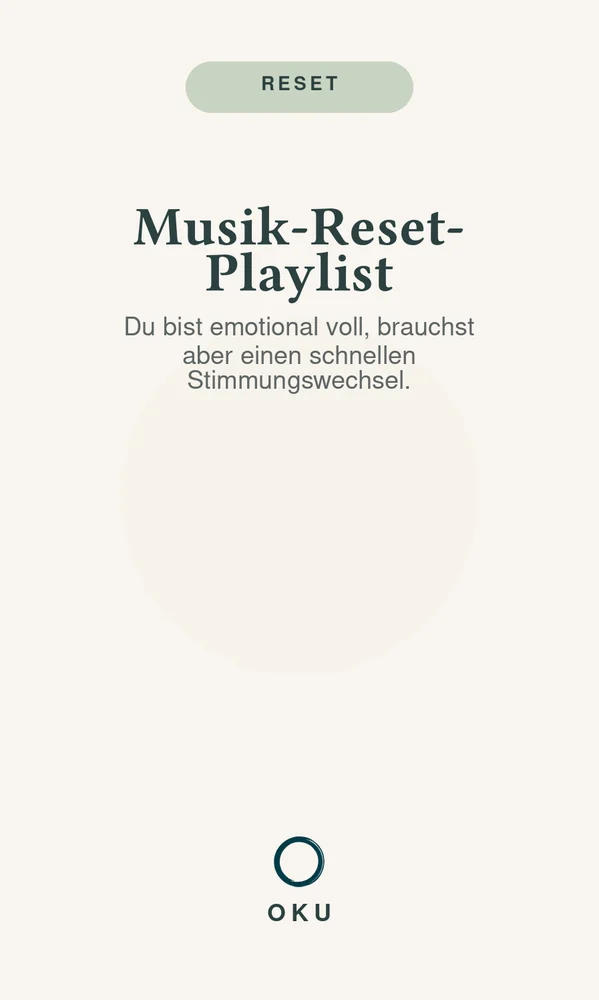 Vorderseite Musik-Reset-Playlist