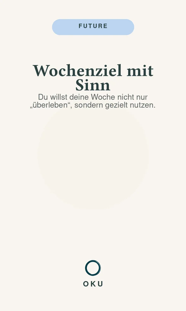 Vorderseite Wochenziel mit Sinn