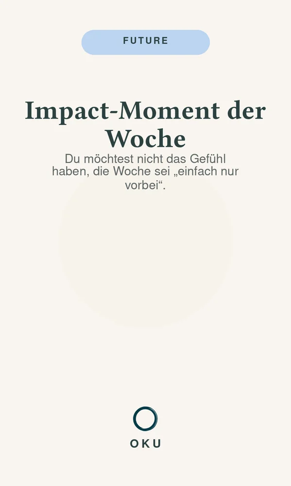 Vorderseite Impact-Moment der Woche