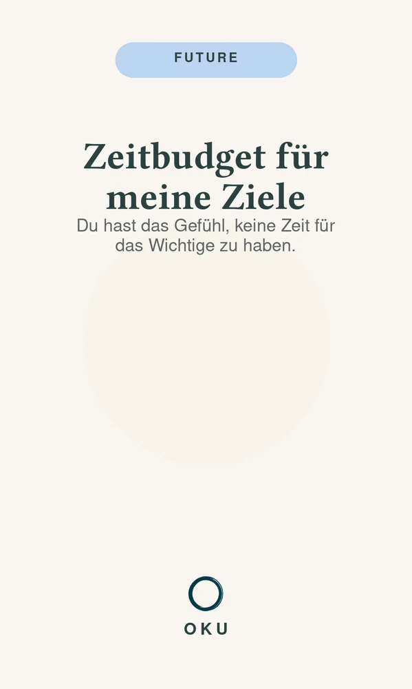 Vorderseite Zeitbudget für meine Ziele
